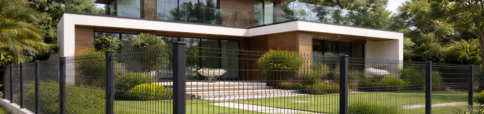 Bungalow with 3D modular welded mesh