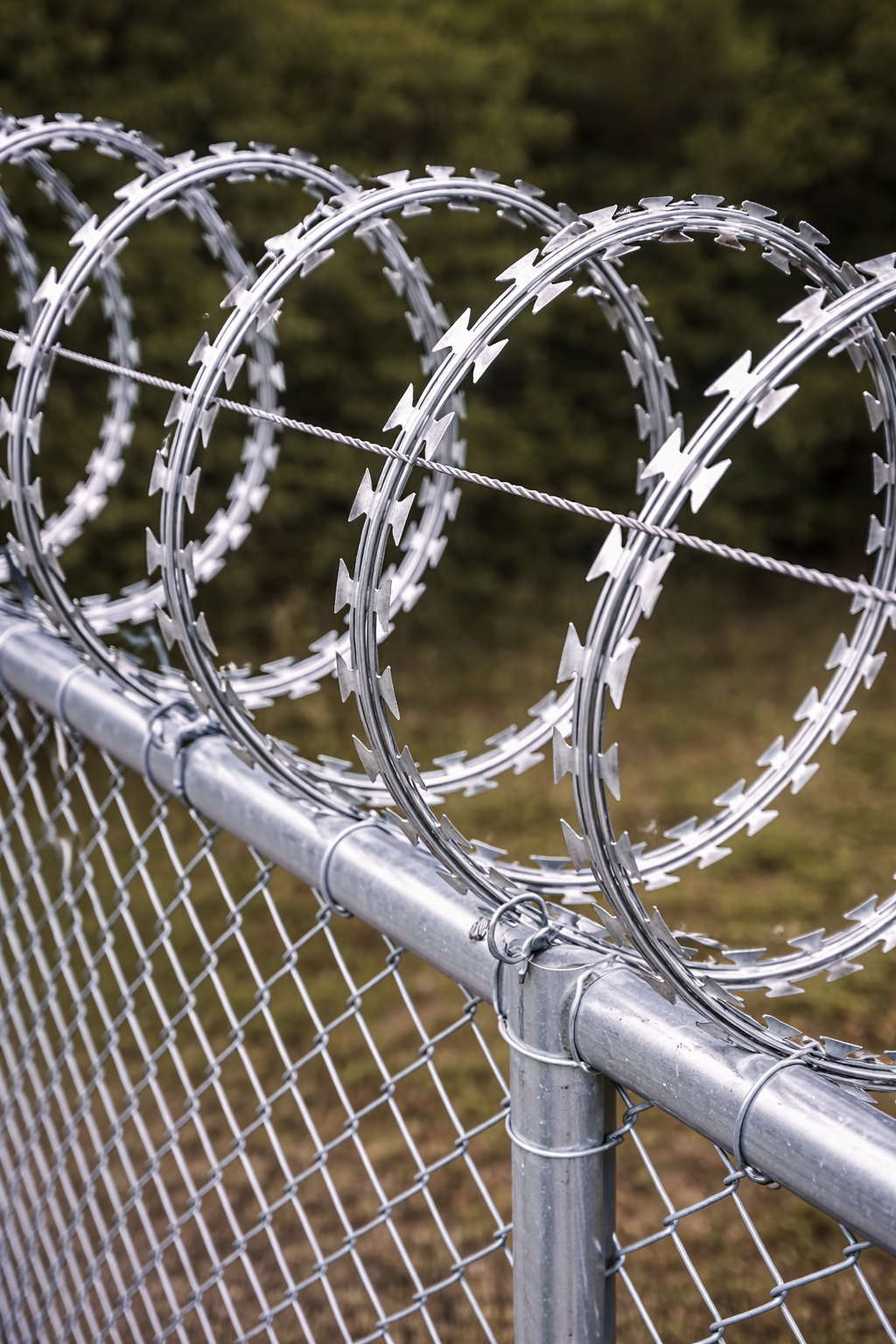 Concertina coil fence installed for perimeter security
